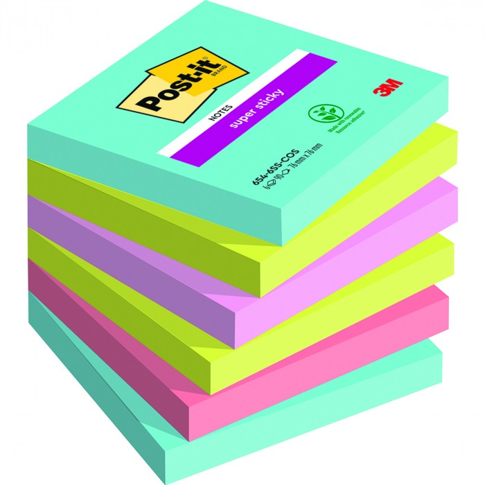 Karteczki samoprzylepne Post-it® Super Sticky Cosmic 76x76mm 6x90k